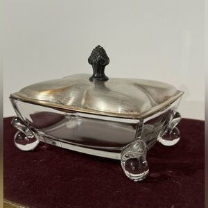vintage s candy dish, Silver Company or 1847 Rogers Brothers.